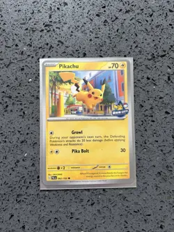 Pokemon Pikachu Rain City Showcase Promo Stamped Card With Charizard sleeve - Image 4