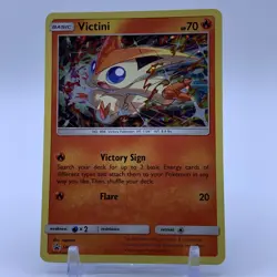 POKEMON VICTINI SM225 BLACK STAR PROMO COSMOS HOLOFOIL NM CARD - Image 1
