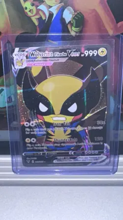 Pikachu Wolverine Pokemon Card VMAX Rainbow GX EX GX ACG V Star Holo Cosplay - Image 1