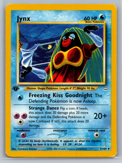Jynx 31/64 1st Edition Uncommon Non-Holo Neo Revelation Pokemon Card MP - Image 1