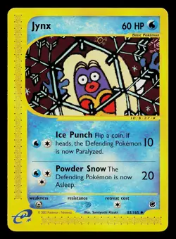 Pokemon Card - Jynx Expedition 83/165 Uncommon Non-Holo - Image 1