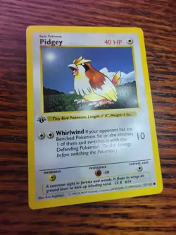 Pidgey 57/102 | Base Set | 1ST EDITION SHADOWLESS | Vintage Pokemon TCG | LP - Image 2