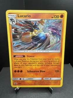 Pokemon TCG Sun & Moon Lucario SM54 Cosmos Holo Black Star Promo SWIRL NM - Image 1