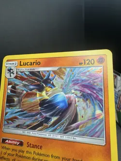 Pokemon TCG Sun & Moon Lucario SM54 Cosmos Holo Black Star Promo SWIRL NM - Image 3