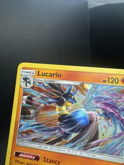 Pokemon TCG Sun & Moon Lucario SM54 Cosmos Holo Black Star Promo SWIRL NM - Image 4