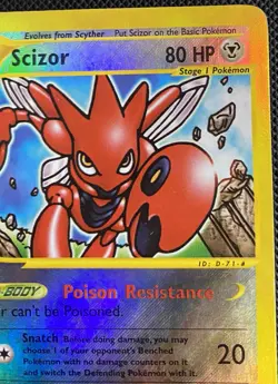 Pokemon TCG: Aquapolis Scizor #32/147 Reverse Holo MP Condition - Image 3