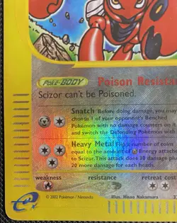 Pokemon TCG: Aquapolis Scizor #32/147 Reverse Holo MP Condition - Image 5