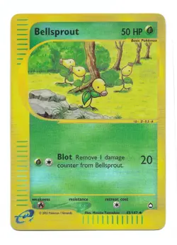 Bellsprout 045/147 Aquapolis Reverse Holo Pokemon TCG Vintage e Reader - Image 1