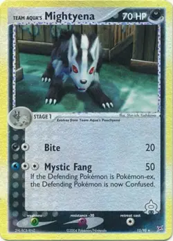 Pokemon - Team Aqua's Mightyena - 15/95 - Rare - Reverse Holo - EX Team Magma vs - Image 1