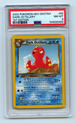 Pokemon 1st Edition Dark Octillery #62 Neo Destiny 2002 Vintage WoTC PSA 8 MINT - Image 1