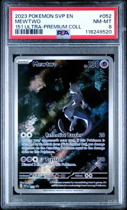2023 POKEMON SVP EN-SV BLACK STAR PROMO 151 ULTRA-PREM COLL #052 MEWTWO PSA 8 - Image 1