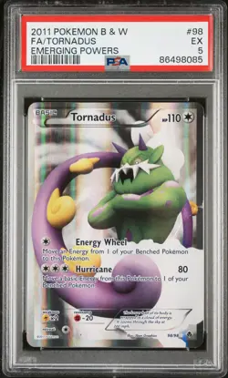 2011 POKEMON B&W EMERGING POWERS #98 FULL ART/TORNADUS PSA 5 - Image 1