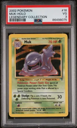 2002 POKEMON LEGENDARY COLLECTION #16 MUK-HOLO PSA 3 - Image 1
