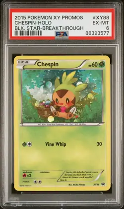 2015 POKEMON XY BLACK STAR PROMOS BREAKTHROUGH #XY88 CHESPIN-HOLO PSA 6 - Image 1