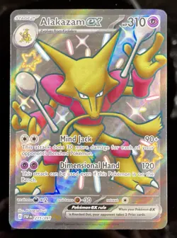 Pokemon TCG: Paldean Fates - Alakazam ex 215/091 Shiny Full Art Ultra Rare NM 1 - Image 1