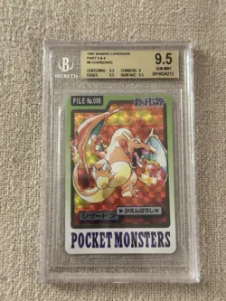 1997 Pokemon Bandai Carddass Charizard Prism Holo #006 BGS 9.5 - Image 1