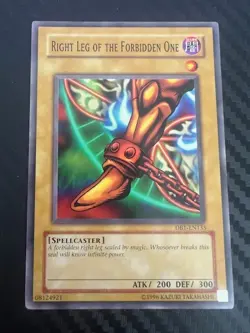 Yugioh Right Leg of The Forbidden One DB1-EN135 Unlimited Common LP - Image 1