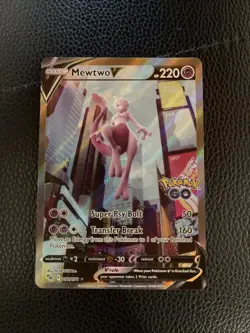 Mewtwo V (Alternate Full Art) 072/078 Pokemon GO Holo Card TCG - Image 1