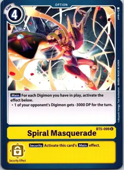 Spiral Masquerade BT5-099 Black Uncommon Option Digimon Card CCG - Image 1