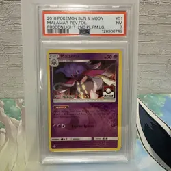 PSA 7 NM-MINT Malamar 51/131 2nd Place LEAGUE HOLO PROMO Pokemon Card 583 - Image 1