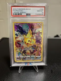 2023 Pokemon SWSH FA Pikachu Crown Zenith PSA 10 Card - Image 1