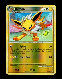 2010 Pokemon JOLTEON Undaunted REVERSE HOLO Foil HeartGold SoulSilver Card 28/90 - Image 3