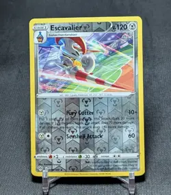 Escavalier Rare Reverse Holo Metal "Darkness Ablaze" Pokemon TCG Card 124/189 - Image 1