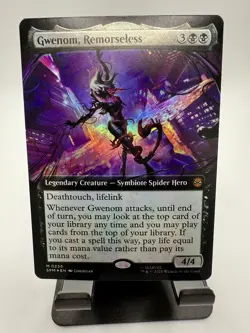 MTG Gwenom, Remorseless EXTENDED ART FOIL 0256 SPM - Image 1
