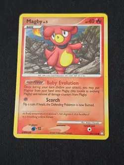 Magby 88/123 Mysterious Treasures Regular Pokemon TCG Light Played Condition - Image 1