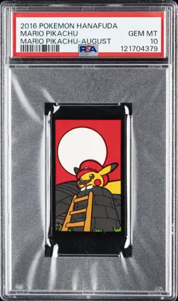 2016 POKEMON HANAFUDA MARIO PIKACHU AUGUST MARIO PIKACHU PSA 10 - Image 1