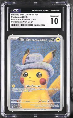 2023 Pokemon Black Star SV Promo 085 Van Gogh Pikachu With Grey Felt Hat CGC 10 - Image 1