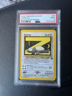 Pokemon 2002 League Promo Black Star #49 Snorlax PSA 9 Mint - Image 1