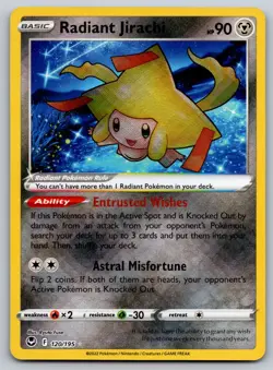 Radiant Jirachi 120/195 SWSH12: Silver Tempest NM Pokemon Card TCG - Image 1