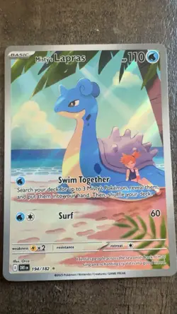 Pokemon TCG Destined Rivals Misty's Lapras Full Art Card 194/182 - Image 2