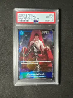 PSA 10 Dracule Mihawk OP01 070 Alt Art One Piece Card Game Romance Dawn English - Image 1