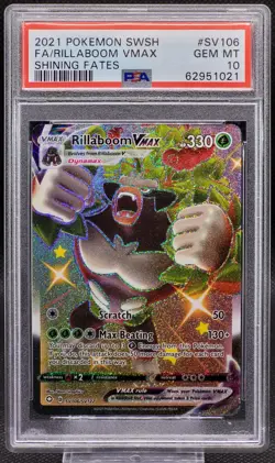 Rillaboom VMAX SV106 PSA 10 GEM MT 2021 Pokemon Shining Fates Full Art - Image 2