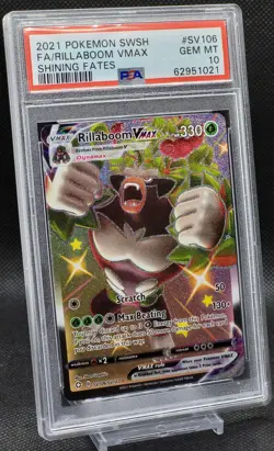 Rillaboom VMAX SV106 PSA 10 GEM MT 2021 Pokemon Shining Fates Full Art - Image 4
