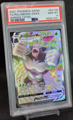Rillaboom VMAX SV106 PSA 10 GEM MT 2021 Pokemon Shining Fates Full Art - Image 5