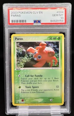 2023 POKEMON CLV EN- PARAS #4 - HOLO- PSA 10 - GEM MINT - Image 1