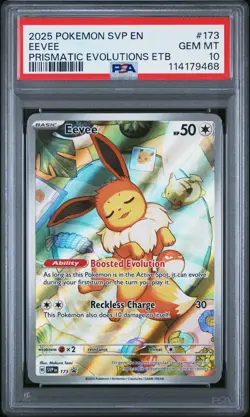2025 POKEMON SVP EN-SV BLACK STAR PROMO #173 EEVEE PSA 10 - Image 1