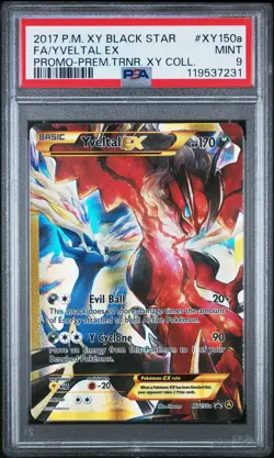 2017 POKEMON XY BLACK STAR PROMO PREM TRAINER XY COLL FULL ART/YVELTAL EX PSA 9 - Image 1