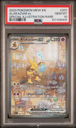 PSA 10 Alakazam ex 201/165 Pokemon Scarlet & Violet 151 SIR Gem Mint - Image 1