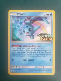 Phione SM220 Prerelease Promo SM Cosmic Eclipse HOLO Rare NM Pokemon 2019 - Image 1