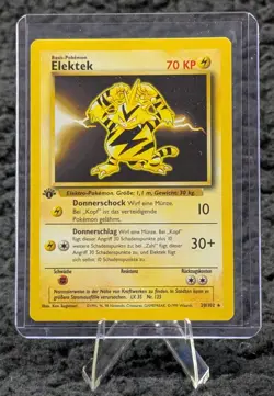 Pokemon ELEKTEK (ELECTABUZZ) German 1st Edition Base Set Rare 20/102 EX/LP - Image 1
