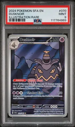 2024 POKEMON SFA EN-SHROUDED FABLE ILLUSTRATION RARE #070 DUSKNOIR PSA 9 - Image 1
