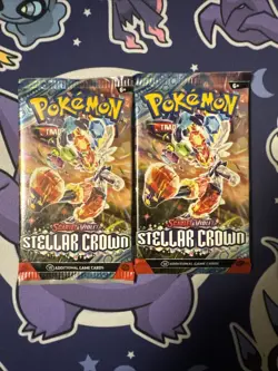 Pokemon TCG Stellar Crown Booster Packs SEALED 2 Packs - Image 1