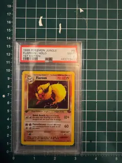 PSA 9 1999 Pokemon Flareon, 1st Edition 3/64 Jungle Holo, MINT - Image 1