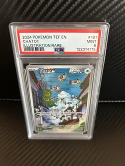 2024 POKEMON TEF EN-TEMPORAL FORCES #181 CHATOT ILLUSTRATION RARE PSA 9 MINT - Image 1