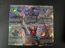 MTG Marvel Spider-Man Scene FOIL Borderless NM 6 Card Set SPE - Image 1