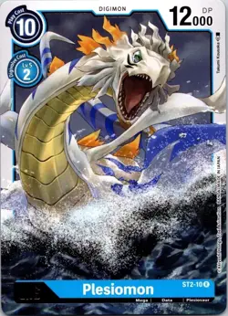 Plesiomon ST2-10 Black Rare Mega (Lv6) Digimon CCG Card Full Art - Image 1